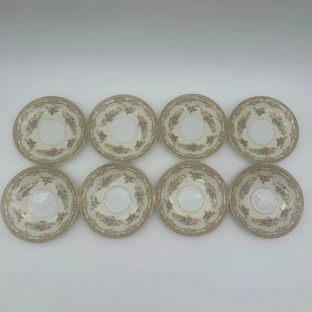 Noritake Sherwood 3926 Demitasse Set Coffee Pot Creamer Sugar 8 Cups Saucers